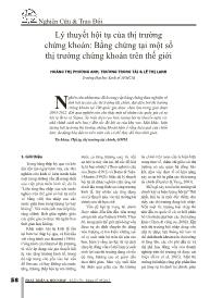 Lý thuyết hội tụ của thị trường chứng khoán: Bằng chứng tại một số thị trường chứng khoán trên thế giới - Hoàng Thị Phương Anh