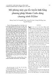 Mô phỏng máy gia tốc tuyến tính bằng phương pháp Monte Carlo dùng chương trình EGSnr - Dương Thanh Tài