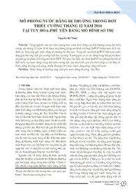 Mô phỏng nước dâng dị thường trong đợt triều cường tháng 12 năm 2016 tại Tuy Hòa - Phú Yên bằng mô hình số trị - Nguyễn Bá Thủy