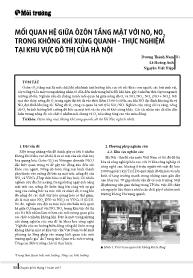 Mối quan hệ giữa ôzôn tầng mặt với NO, NO2 trong không khí xung quanh - Thực nghiệm tại khu vực đô thị của Hà Nội - Dương Thành Nam