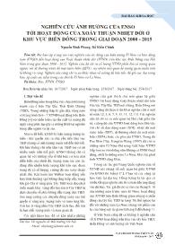 Nghiên cứu ảnh hưởng của enso tới hoạt động của xoáy thuận nhiệt đới ở khu vực biển Đông trong giai đoạn 2000 - 2015 - Nguyễn Bình Phong
