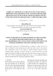 Nghiên cứu ảnh hưởng của một số ion nền cơ bản tới quá trình phân tích As(III) trong nƣớc ngầm bằng phƣơng pháp điện di mao quản sử dụng detector độ dẫn không tiếp xúc với kỹ thuật bơm mẫu điện động học và biện pháp khắc phục - Dương Hồng Anh