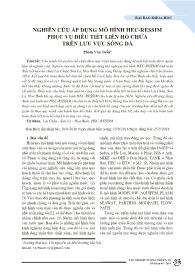 Nghiên cứu áp dụng mô hình Hec-Ressim phục vụ điều tiết liên hồ chứa trên lưu vực sông Đà - Phạm Văn Tuấn