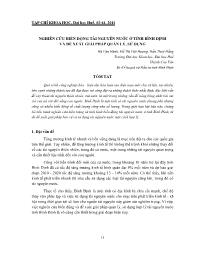 Nghiên cứu biến động tài nguyên nước ở tỉnh Bình Định và đề xuất giải pháp quản lý, sử dụng - Hà Văn Hành