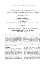 Nghiên cứu cấu tạo và hoạt tính sinh học của phức chất Zn(II) với thiosemicacbazon 2- Axetylpyriđin - Nguyễn Thị Bích Hường