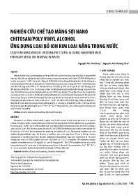 Nghiên cứu chế tạo màng sợi nano chitosan/poly vinyl alcohol ứng dụng loại bỏ ion kim loại nặng trong nước - Nguyễn Thị Thu Thủy