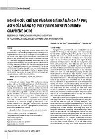 Nghiên cứu chế tạo và đánh giá khả năng hấp phụ asen của màng sợi poly (vinyldiene flouride)/ graphene oxide - Nguễn Thị Thu Thủy