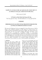 Nghiên cứu, đánh giá hiệu quả khoáng hóa thuốc diệt cỏ glyphosate bằng quá trình fenton điện hoá - Lê Thanh Sơn