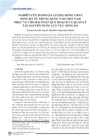 Nghiên cứu đánh giá lượng dòng chảy sông đà từ Trung Quốc vào Việt Nam phục vụ cho bài toán quy hoạch và quản lý tài nguyên nước lưu vực sông Đà - Trương Vân Anh