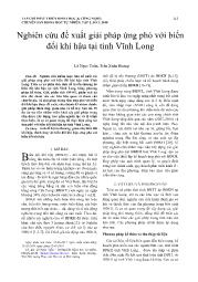 Nghiên cứu đề xuất giải pháp ứng phó với biến đổi khí hậu tại tỉnh Vĩnh Long - Lê Ngọc Tuấn