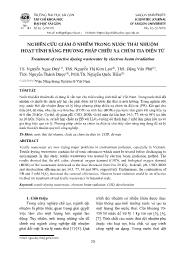 Nghiên cứu giảm ô nhiễm trong nước thải nhuộm hoạt tính bằng phương pháp chiếu xạ chùm tia điện tử - Nguyễn Ngọc Duy