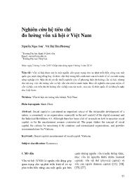 Nghiên cứu hệ tiêu chí đo lường vốn xã hội ở Việt Nam - Nguyễn Ngọc Sơn