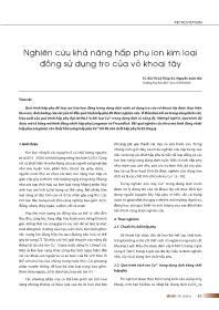 Nghiên cứu khả năng hấp phụ ion kim loại đồng sử dụng tro của vỏ khoai tây - Bùi Thị Lệ Thủy