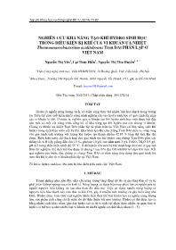 Nghiên cứu khả năng tạo khí hydro sinh học trong điều kiện kị khí của vi khuẩn ưa nhiệt thermoanaerobacterium aciditolerans trau DAt phân lập ở Việt Nam - Nguyễn Thị Yên