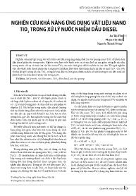 Nghiên cứu khả năng ứng dụng vật liệu nano TiO2 trong xử lý nước nhiễm dầu Diesel - Lưu Thị Yến