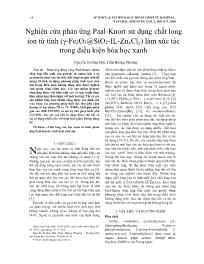 Nghiên cứu phản ứng Paal-Knorr sử dụng chất lỏng ion từ tính (Fe2O3@SiO2-IL-ZnxCly) làm xúc tác trong điều kiện hóa học xanh - Nguyễn Trường Hải