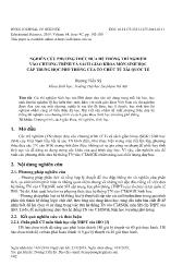 Nghiên cứu phương thức đưa hệ thống thí nghiệm vào chương trình và sách giáo khoa môn sinh học cấp Trung học Phổ thông của tổ chức tú tài quốc tế - Dương Tiến Sỹ