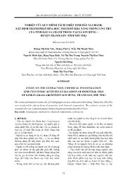 Nghiên cứu quy trình tách chiết tinh dầu sả chanh, xác định thành phần hóa học, thăm dò khẳ năng chống ung thư của tinh dầu sả chanh trồng tại xã Sơn Hùng – huyện Thanh Sơn- Tỉnh Phú Thọ - Hoàng Thị Kim Vân