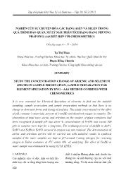 Nghiên cứu sự chuyển hóa các dạng asen và selen trong quá trình bảo quản, xử lý mẫu phân tích dạng bằng phƣơng pháp hvg-Aas kết hợp với chemometrics - Tạ Thị Thảo