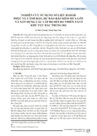 Nghiên cứu sử dụng số liệu radar phục vụ cảnh báo, dự báo bão kèm mưa lớn và xây dựng các cấp độ rủi ro thiên tai ở khu vực Bắc Trung Bộ - Lê Đức Cương