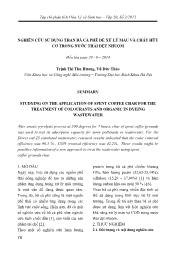 Nghiên cứu sử dụng than bã cà phê để xử lý màu và chất hữu cơ trong nƣớc thải dệt nhuộm - Trịnh Thị Thu Hương