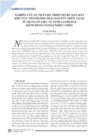 Nghiên cứu sự phân bố nhiệt độ bề mặt đất khu vực thành phố Thái Nguyên trên cơ sở sử dụng số liệu vệ tinh Landsat-8 kênh hồng ngoại nhiệt (TIRS) - Hoàng Anh Huy