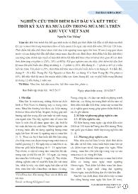 Nghiên cứu thời điểm bắt đầu và kết thúc thời kỳ xảy ra mưa lớn trong mùa mưa trên khu vực Việt Nam - Nguyễn Văn Thắng