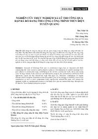 Nghiên cứu thực nghiệm xả lũ thi công qua đập đá đổ đang thi công công trình thủy điện Tuyên Quang - Trần Vũ