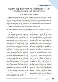 Nghiên cứu tính toán phân vùng hạn - Mặn vùng đồng bằng ven biển sông Mã - Lê Thị Thường