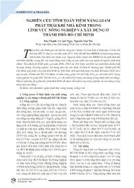 Nghiên cứu tính toán tiềm năng giảm phát thải khí nhà kính trong lĩnh vực nông nghiệp và xây dựng ở thành phố Hồ Chí Minh - Bảo Thạnh