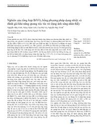 Nghiên cứu tổng hợp BiVO4 bằng phương pháp dung nhiệt và đánh giá khả năng quang xúc tác sử dụng ánh sáng nhìn thấy - Nguyễn Hữu Vinh