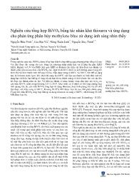 Nghiên cứu tổng hợp BiVO4 bằng tác nhân khử thiourea và ứng dụng cho phản ứng phân hủy methylene blue sử dụng ánh sáng nhìn thấy - Nguyễn Hữu Vinh