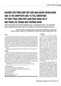 Nghiên cứu tổng hợp vật liệu mao quản trung bình sba-15 và composite sba-15/tio2 nanotube từ thủy tinh lỏng Việt Nam ứng dụng xử lý ion thori (IV) trong môi trường nước - Nguyễn Văn Chính
