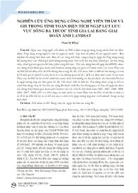 Nghiên cứu ứng dụng công nghệ viễn thám và GIS trong tính toán diện tích ngập lụt lưu vực sông Ba thuộc tỉnh gia lai bằng giải đoán ảnh landsat - Phan Sỹ Đồng