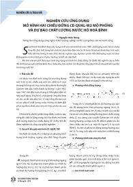 Nghiên cứu ứng dụng mô hình hai chiều đứng Ce-Qual-W2 mô phỏng và dự báo chất lượng nước hồ Hoà Bình - Nguyễn Kiên Dũng