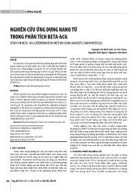 Nghiên cứu ứng dụng nano từ trong phân tích Beta-Hcg - Nguyễn Thị Bích Việt