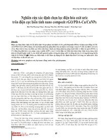 Nghiên cứu xác định chọn lọc điện hóa axit uric trên điện cực biến tính nano compozit rGO/PDA-Cu/CuNPs - Bùi Thị Phương Thảo