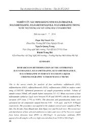 Nghiên cứu xác định kháng sinh sulfathiazole, sulfamethazine, sulfamethoxazole, sulfamerazine trong nƣớc mặt bằng sắc ký lỏng hai lần khối phổ - Phạm Thị Thanh Yên