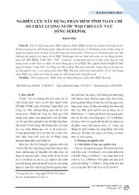 Nghiên cứu xây dựng phần mềm tính toán chỉ số chất lượng nước WQI cho lưu vực sông Serepok - Huỳnh Phú
