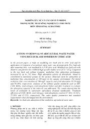 Nghiên cứu xử lý các chất ô nhiễm trong nước thải nông nghiệp của tro trấu biến tính bằng acid citric - Hồ Sỹ Thắng