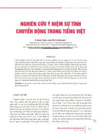 Nghiên cứu ý niệm sự tình chuyển động trong tiếng Việt - Lý Ngọc Toàn