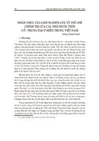 Nhận thức của giới nghiên cứu về thể chế chính trị của các nhà nước thời cổ - Trung đại ở miền Trung Việt Nam - Đổng Thành Danh