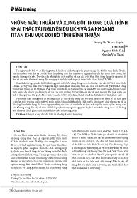 Những mâu thuẫn và xung đột trong quá trình khai thác tài nguyên du lịch và sa khoáng titan khu vực đới bờ tỉnh Bình Thuận - Dương Thị Thanh Xuyến