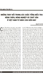 Những thay đổi trong các cuộc tổng điều tra nông thôn, nông nghiệp và thuỷ sản ở Việt Nam từ năm 1994 đến nay - Nguyễn Hoà Bình