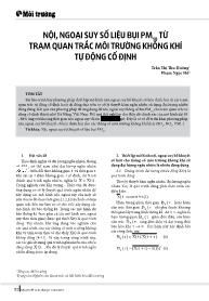 Nội, ngoại suy số liệu bụi PM10 từ trạm quan trắc môi trường không khí tự động cố định - Trần Thị Thu Hường