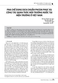 Pha chế dung dịch chuẩn phcem phục vụ công tác quan trắc môi trường nước tại hiện trường ở Việt Nam - Dương Thành Nam