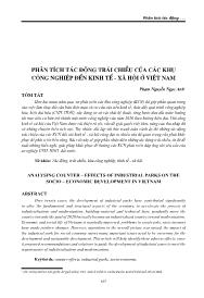 Phân tích tác động trái chiều của các khu công nghiệp đến kinh tế - Xã hội ở Việt Nam - Phạm Nguyễn Ngọc Anh