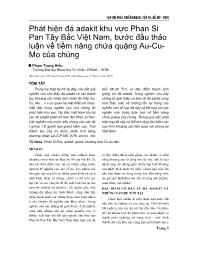 Phát hiện đá adakit khu vực Phan Si Pan Tây Bắc Việt Nam, bước đầu thảo luận về tiềm năng chứa quặng Au-CuMo của chúng - Phạm Trung Hiếu