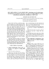 Phát hiện giống và loài chuột mới - Chuột bụng vạch (pseudoberylmys muongbangensisTran H. H., T. H. Viet, L. X. Canh, N. X. Dang, 2008 gen. sp. nov) (mammalia, rodentia, muridae) ở Việt Nam - Trần Hồng Hải