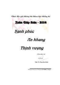 Phát huy những kết quả đã đạt được toàn ngành Thống kê quyết tâm hoàn thành chương trình công tác năm 2004 - Lê Mạnh Hùng